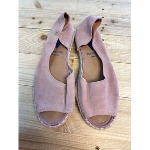 Verbenas Espadrille Flats Open Toe Suede Leather Slip On Shoes‎ 40 9